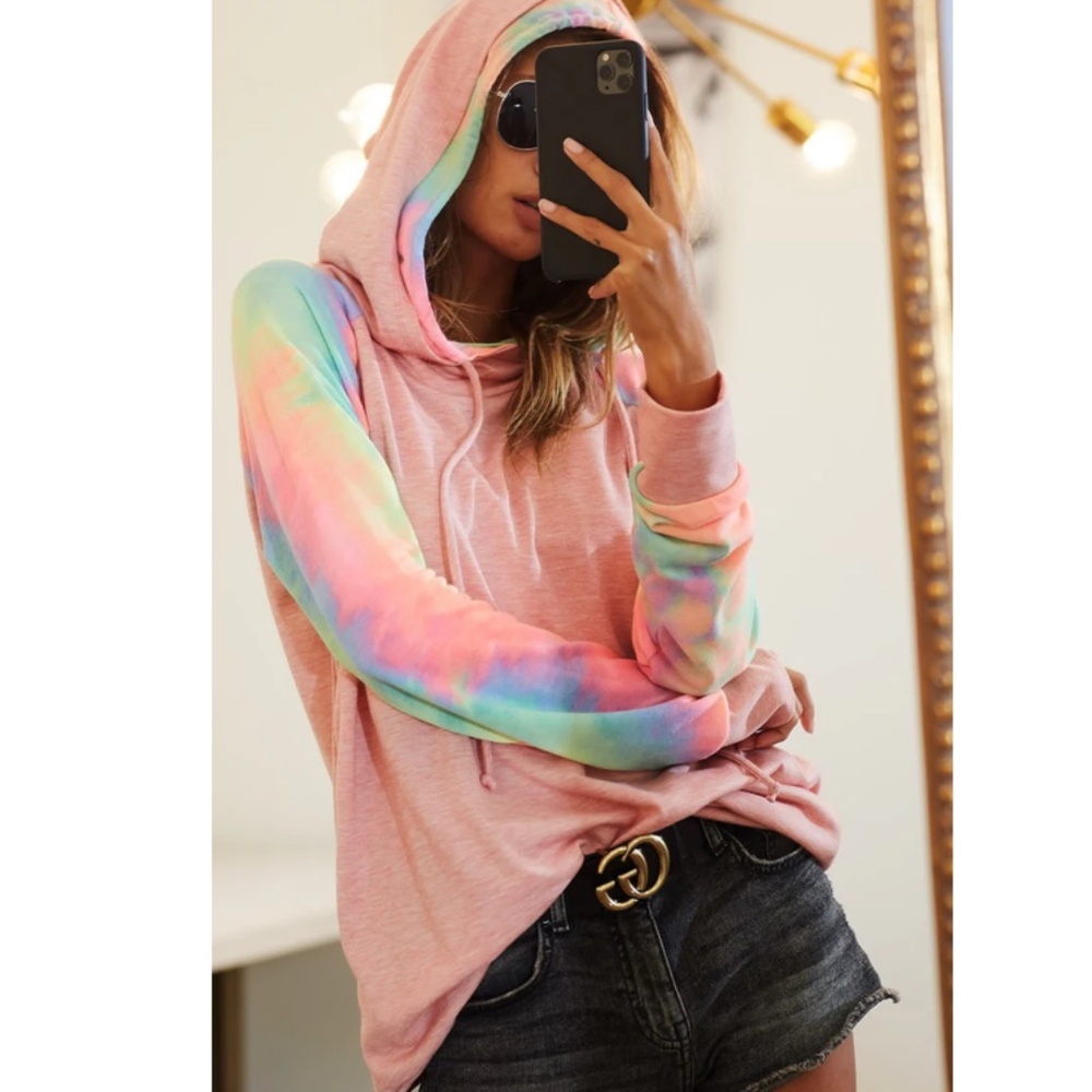 BiBi Pink Tie-Dye HoodieNWOT